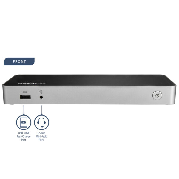 StarTech.com USB C Dock, Dual Monitor HDMI & DisplayPort 4K 30Hz, USB Type-C Laptop Docking Station, 60W Power Delivery, SD, 4 - Afbeelding 3