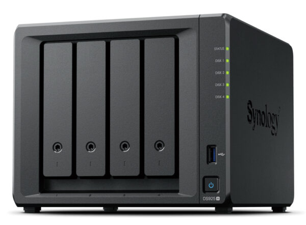 Synology DiskStation DS925+ data-opslag-server NAS Ryzen Embedded V1500B 4 GB DDR4 0 TB Zwart