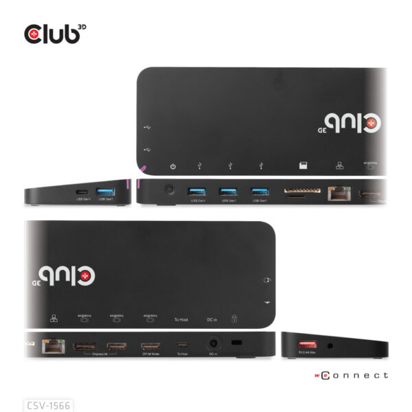 CLUB3D Universeel Docking station met 120W max/Power adapter voor het opladen van de allerzwaarste laptops met USB type C aanslu - Afbeelding 3