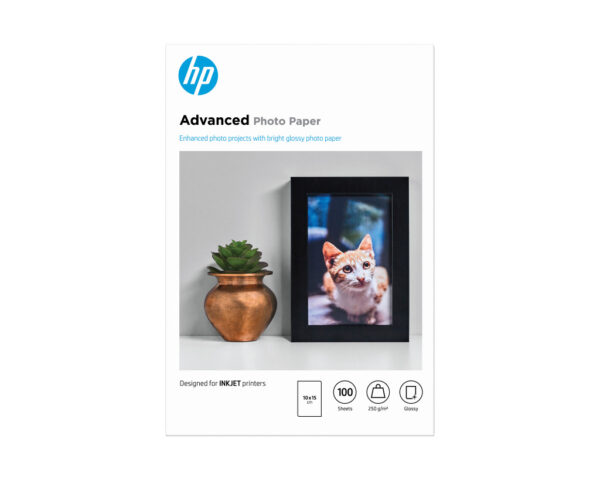 HP Advanced Photo-papier, glanzend, 250 g/m2, 10 x 15 cm (101 x 152 mm), 100 vellen