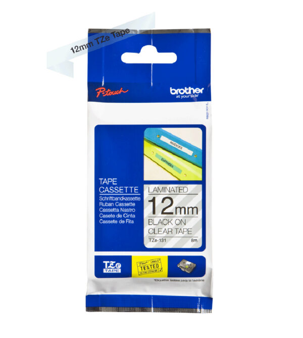 Brother TZE-131 labelprinter-tape Zwart op zilver - Afbeelding 3