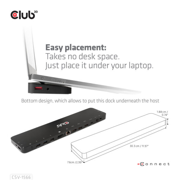 CLUB3D Universeel Docking station met 120W max/Power adapter voor het opladen van de allerzwaarste laptops met USB type C aanslu - Afbeelding 11