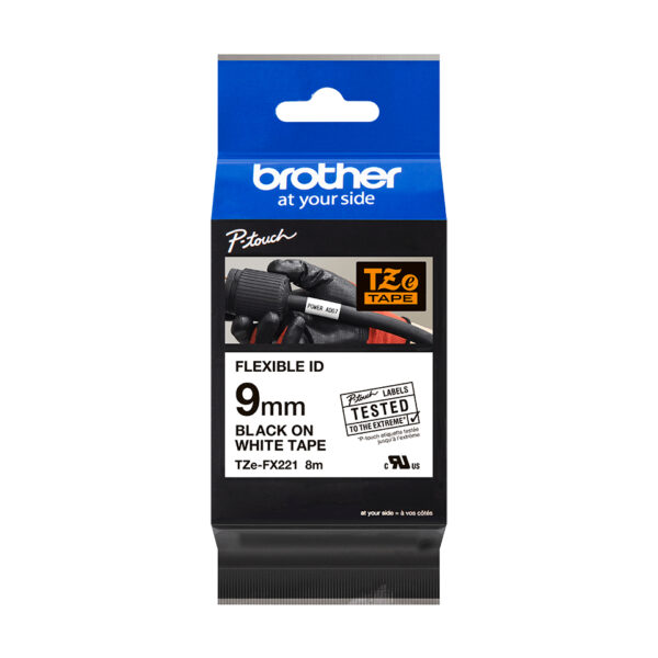 Brother TZE-FX221 labelprinter-tape Zwart op wit - Afbeelding 3