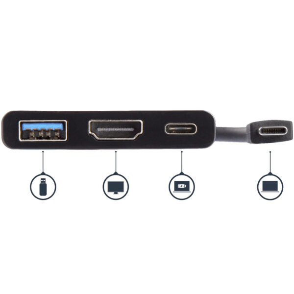 StarTech.com USB-C multiport adapter met HDMI USB 3.0 poort 60W PD zwart - Afbeelding 4