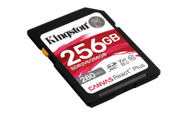 Kingston Technology 256GB Canvas React Plus SDXC UHS-II 280R/150W U3 V60 voor Full HD/4K - Afbeelding 2