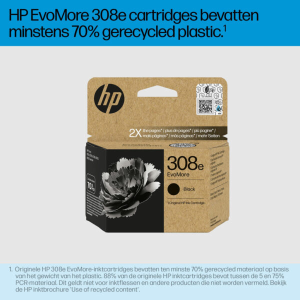 HP 308e EvoMore originele zwarte inktcartridge - Afbeelding 2