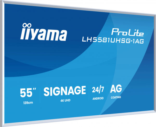 iiyama LH5581UHSG-1AG beeldkrant Interactief flatscreen 138,7 cm (54.6") Wifi 500 cd/m² 4K Ultra HD Wit Type processor Android - Afbeelding 3
