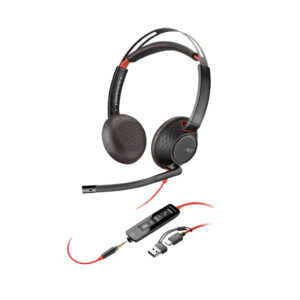POLY Blackwire 5220 stereo USB-C-headset + 3,5 mm stekker + USB-C/A-adapter (bulk)