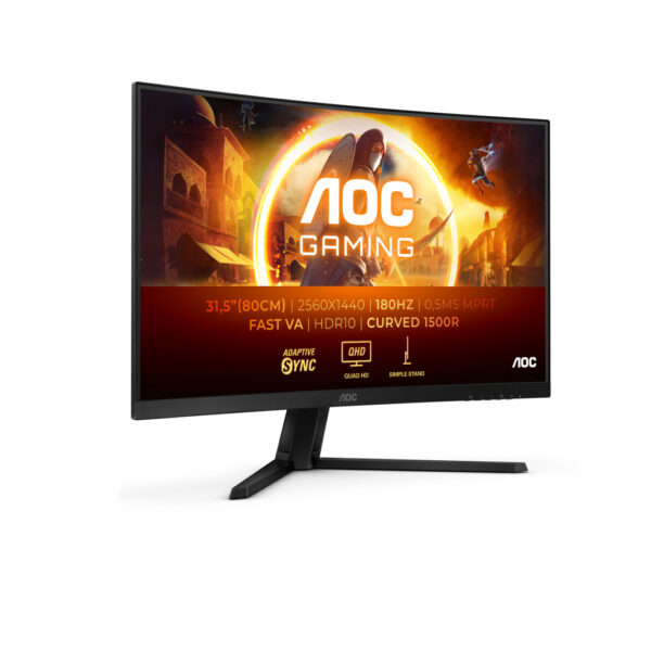 AOC G4 CQ32G4VE computer monitor 81,3 cm (32") 2560 x 1440 Pixels Quad HD LCD Zwart, Grijs - Afbeelding 2