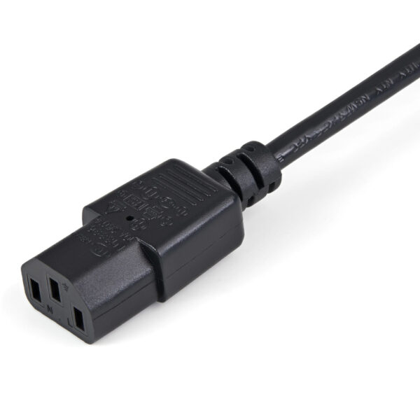 StarTech.com 1m Stroom Verlengkabel, C14 naar C13 Voedingskabel, 10A 125V, 18AWG, Computer Stroomkabel, IEC-320-C14 naar IEC-32 - Afbeelding 3