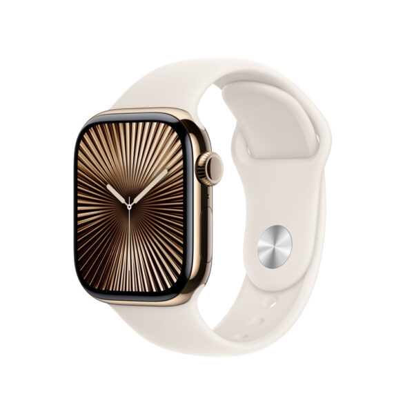 Apple Watch Series 10 OLED 42 mm Digitaal 374 x 446 Pixels Touchscreen 4G Goud Wifi GPS