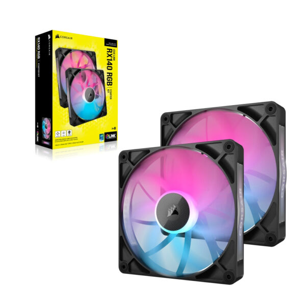 Corsair iCUE LINK RX140 RGB Computer behuizing Ventilator 14 cm Zwart 2 stuk(s) - Afbeelding 2