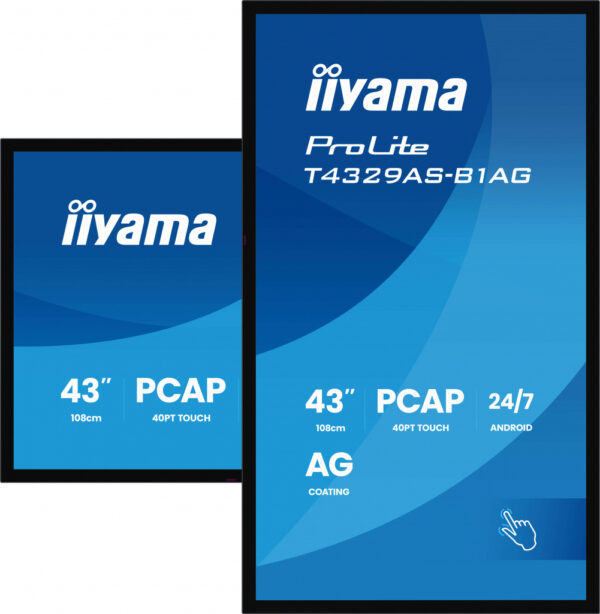 iiyama T4329AS-B1AG beeldkrant Interactief flatscreen 108 cm (42.5") LED Wifi 500 cd/m² 4K Ultra HD Zwart Touchscreen Type pro - Afbeelding 5