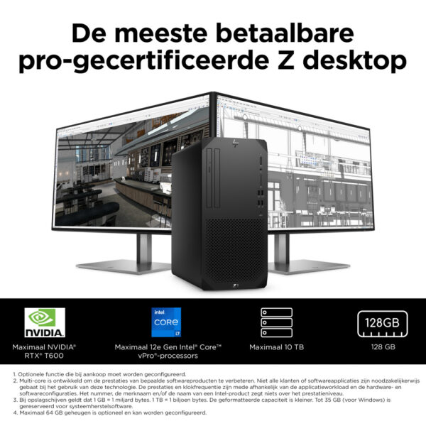 HP Z1 G9 Intel® Core™ i7 i7-14700 16 GB DDR5-SDRAM 1 TB SSD NVIDIA GeForce RTX 4060 Windows 11 Pro Tower Workstation Zwart - Afbeelding 5