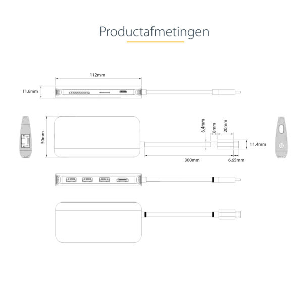 StarTech.com USB C Multiport Adapter, 4K 60Hz HDMI Video, 3 Port 5Gbps USB-A Hub, 100W USB Power Delivery Pass-Through, GbE, SD - Afbeelding 19