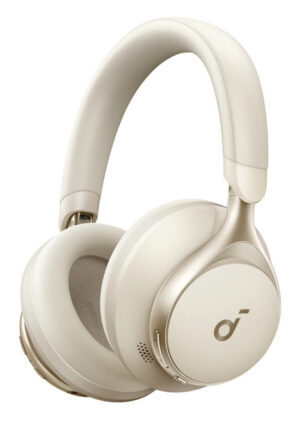 Soundcore Space One Headset Bedraad en draadloos Hoofdband Oproepen/muziek Bluetooth Crème