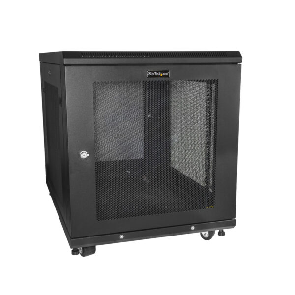StarTech.com 4 Post 12U Netwerkkast, Vergrendelbare 19" Patchkast voor Computer / AV / IT / Data Apparatuur, Server Rack voor Bu