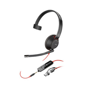Poly Blackwire 5210 mono USB-C-headset + 3,5 mm stekker + USB-C/A-adapter (bulk)