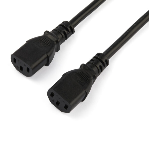 StarTech.com 2m Computer Splitter Stroomkabel, 18AWG, EU Schuko naar 2x C13, 10A 250V, Zwart, AC Vervangkabel, Printer Voedings - Afbeelding 5