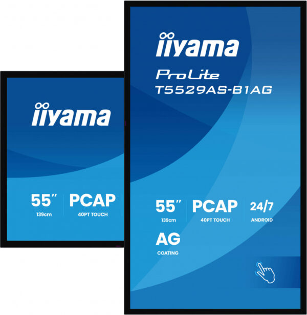 iiyama T5529AS-B1AG beeldkrant Interactief flatscreen 138,7 cm (54.6") LED Wifi 500 cd/m² 4K Ultra HD Zwart Touchscreen Type pro - Afbeelding 5