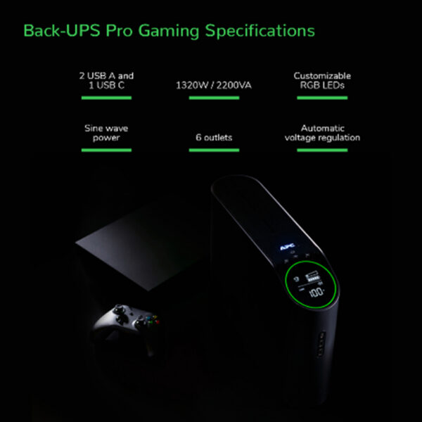 APC Back-UPS Pro BGM2200B-GR - 2200VA/1320W, 4x Schuko & 2x C13 uitgang, 3x USB charger, USB dataport - Afbeelding 14
