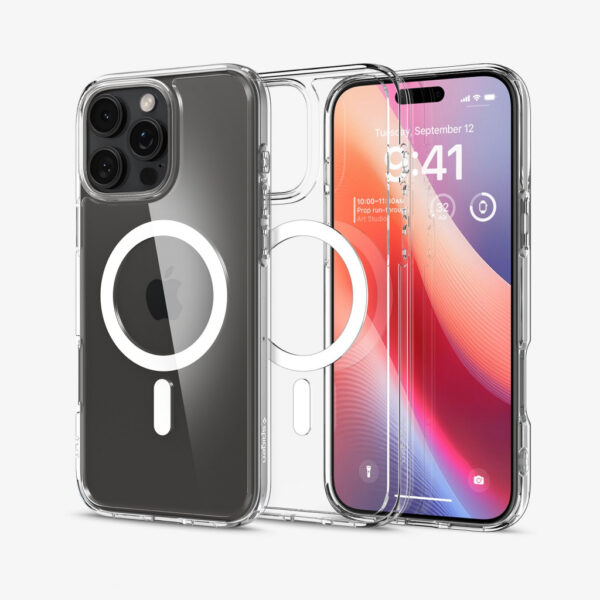 Spigen Ultra Hybrid (MagFit) mobiele telefoon behuizingen 16 cm (6.3") Hoes Transparant, Wit - Afbeelding 4