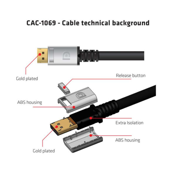 CLUB3D DisplayPort 1.4 HBR3 8K Kabel M/M 4meter - Afbeelding 5