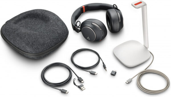 HP Poly Voyager Surround 85 UC USB-C-headset + USB-C/A-adapter + oplaadstandaard - Afbeelding 2