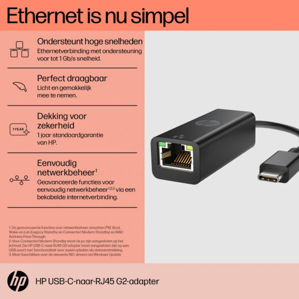 HP USB-C naar RJ45 adapter G2 - Afbeelding 7