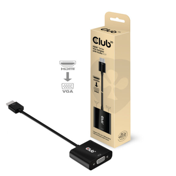 CLUB3D CAC-1302 video kabel adapter 0,5 m HDMI Type A (Standaard) VGA (D-Sub) Zwart - Afbeelding 2