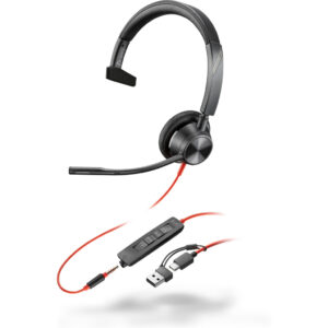 POLY Blackwire 3315 Monaural USB-C Headset + 3,5 mm plug + USB-C/A adapter
