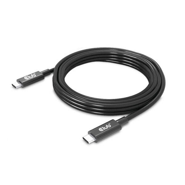 CLUB3D USB4 Gen3x2 Type-C Bi-Directional Cable 8K60Hz or 4K120Hz, Data 40Gbps, PD 240W(48V/5A) EPR M/M 3m / 9.84ft - Afbeelding 3