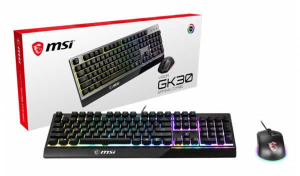 MSI Vigor GK30 COMBO (US) toetsenbord Inclusief muis Gamen USB QWERTY Amerikaans Engels Zwart - Afbeelding 5
