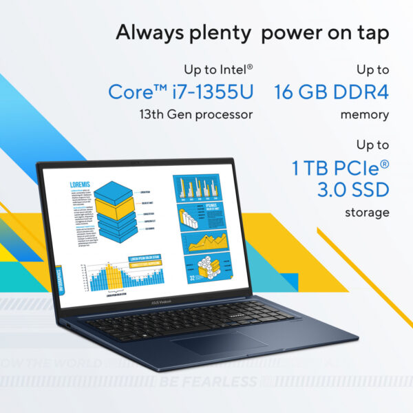 ASUS Vivobook 17 X1704VA-AU586W Intel® Core™ i5 i5-1334U Laptop 43,9 cm (17.3") Full HD 8 GB DDR4-SDRAM 512 GB SSD Wi-Fi 5 (802. - Afbeelding 11