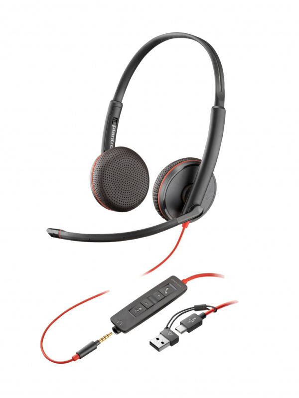 POLY Blackwire 3225 Stereo USB-C Headset + 3,5 mm plug + USB-C/A adapter - Afbeelding 8