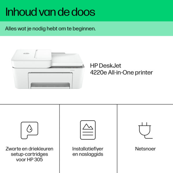 HP DeskJet 4220e Draadloos All-in-One Kleur Printer, Instant Ink; Kopieerapparaat, scanner - Afbeelding 8