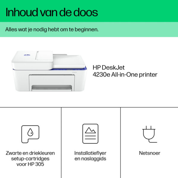 HP DeskJet 4230e Draadloos All-in-One Kleur Printer, Instant Ink; Kopieerapparaat, scanner - Afbeelding 31