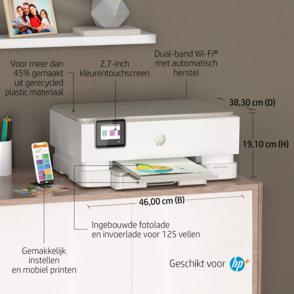 HP ENVY Inspire 7220e Draadloos All-in-One Kleur Printer, Instant Ink; Kopieerapparaat, scanner - Afbeelding 9