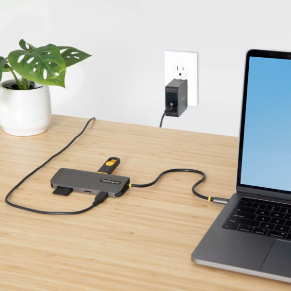 StarTech.com USB C Multiport Adapter, 4K 60Hz HDMI Video, 3 Port 5Gbps USB-A Hub, 100W USB Power Delivery Pass-Through, GbE, SD - Afbeelding 11
