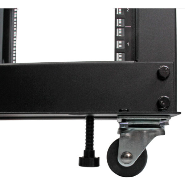 StarTech.com 4-Post 25U Mobiel Open Frame Server Rack, 19" Patchkast met Wielen en 4 Stijlen, Open Serverkast met Verstelbare Di - Afbeelding 14