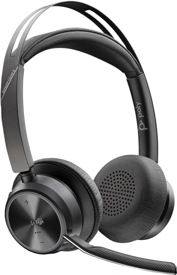 POLY Voyager Focus 2 Microsoft Teams Certified USB-C-C Headset +USB-C/A Adapter +Charging Stand - Afbeelding 2