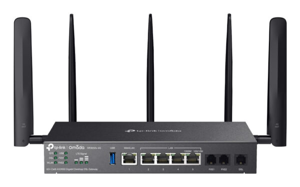TP-Link Omada DR3650V-4G draadloze router Gigabit Ethernet Dual-band (2.4 GHz / 5 GHz) Zwart