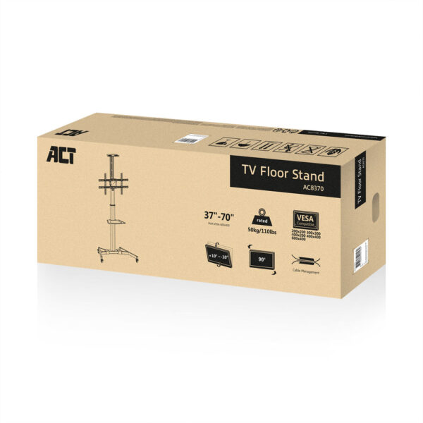 ACT Verrijdbare tv/monitor vloersteun, 37" t/m 70", VESA - Afbeelding 7