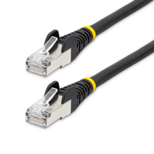 StarTech.com 1m CAT6a Ethernet Kabel, Zwart, Low Smoke Zero Halogen (LSZH), 10GbE 500MHz 100W PoE++ Snagless RJ-45 S/FTP Netwer
