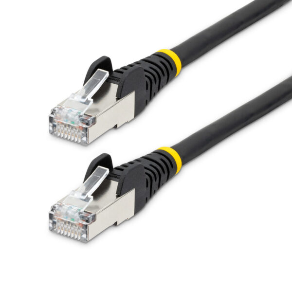 StarTech.com 1m CAT6a Ethernet Kabel, Zwart, Low Smoke Zero Halogen (LSZH), 10GbE 500MHz 100W PoE++ Snagless RJ-45 S/FTP Netwer
