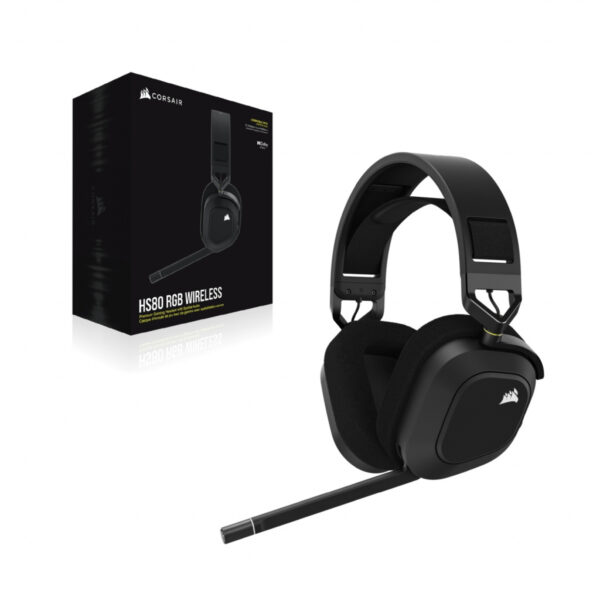 Corsair HS80 RGB Headset Draadloos Hoofdband Gamen Zwart - Afbeelding 12