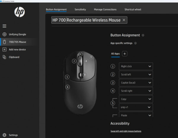 HP 700 oplaadbare draadloze muis - Afbeelding 7