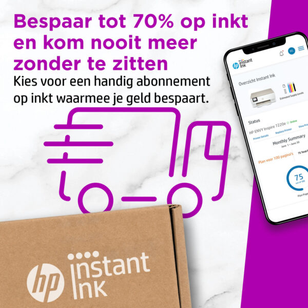 HP ENVY Inspire 7220e Draadloos All-in-One Kleur Printer, Instant Ink; Kopieerapparaat, scanner - Afbeelding 7