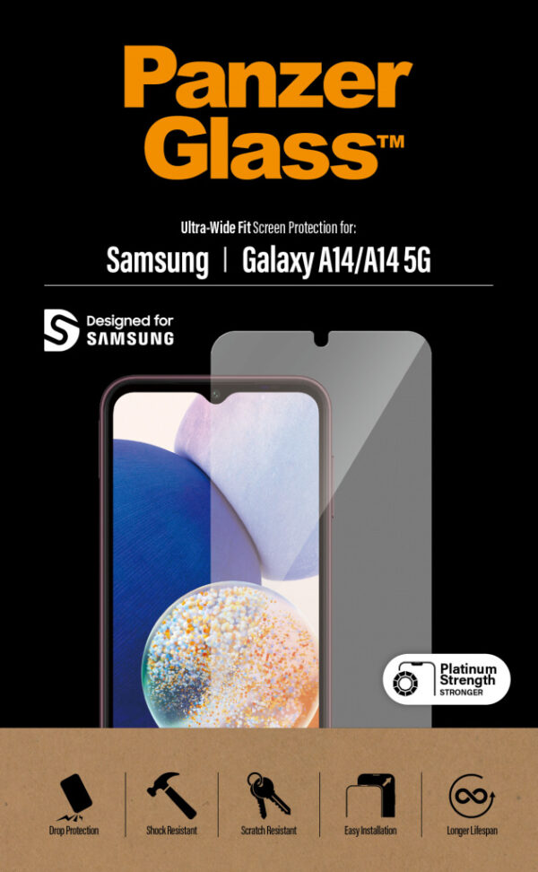 PanzerGlass ® Screen Protector Samsung Galaxy A14 | A14 5G | Ultra-Wide Fit Doorzichtige schermbeschermer 1 stuk(s) - Afbeelding 4