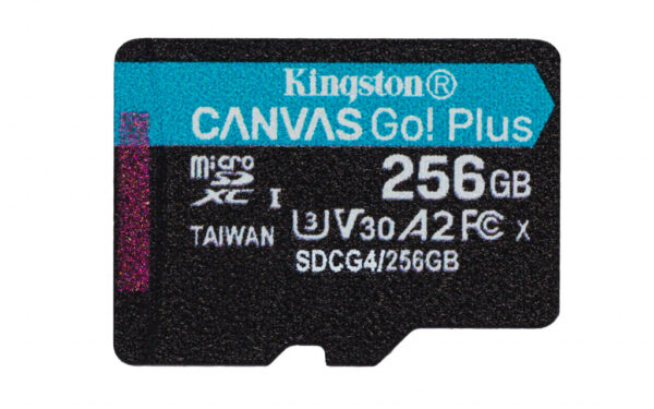 Kingston Technology 256GB microSDXC Canvas Go! Plus Gen4 200MB/s A2 U3 V30 kaart + adapter - Afbeelding 2